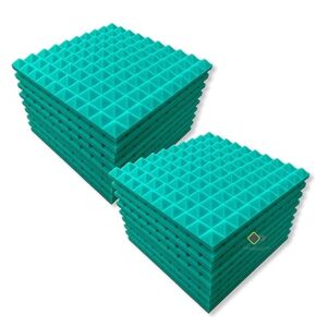 Acoustic Foams® Pyramid Soundproofing Studio (Set of 18 ) Acoustic Foam 1'x1' - 1 Inches (Green)